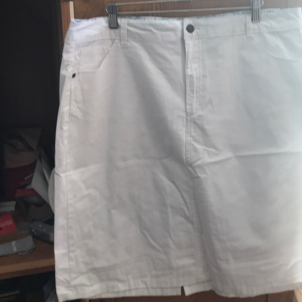 White jean skirt